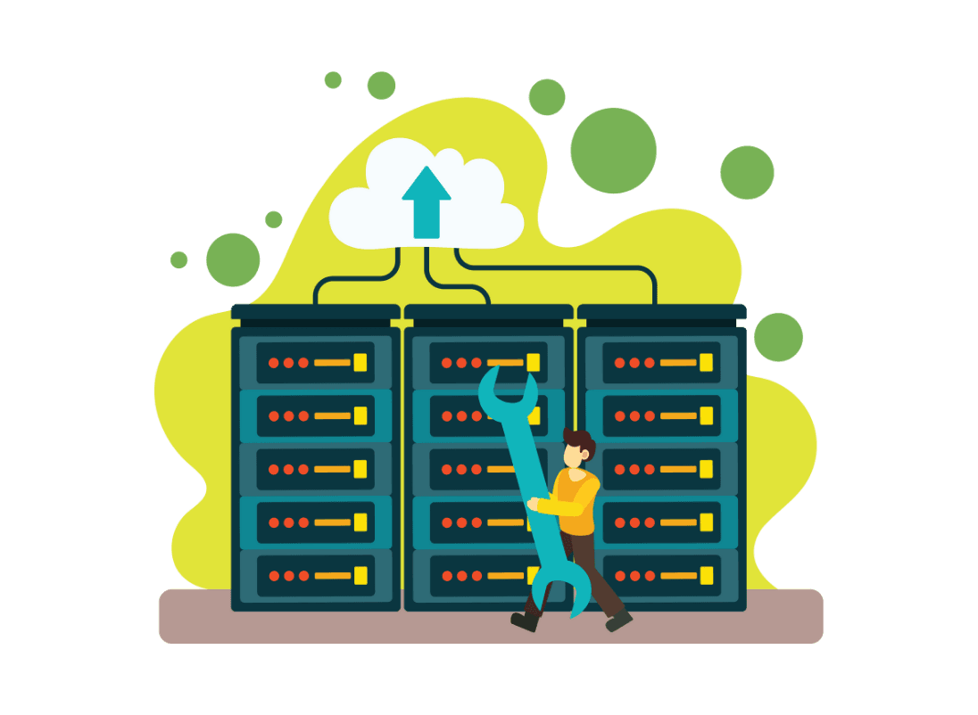 Dedicated server hosting illustration