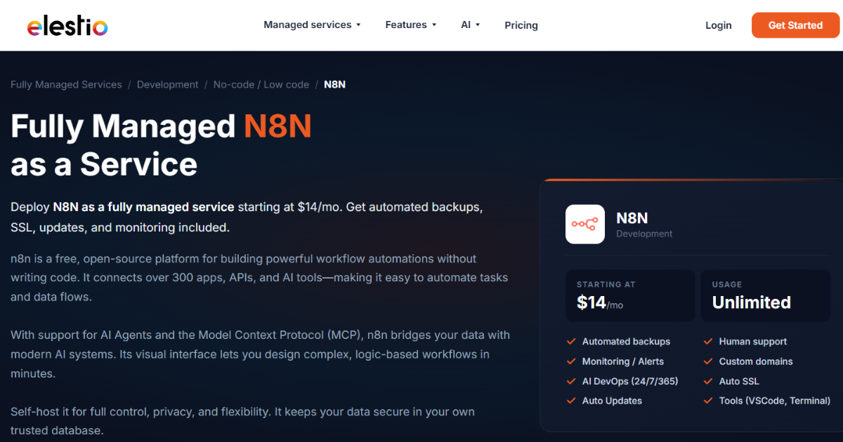 Elestio n8n Hosting