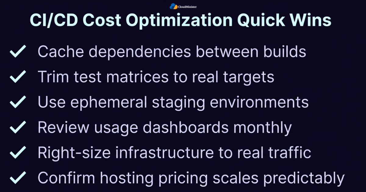 CI/CD cost optimization checklist