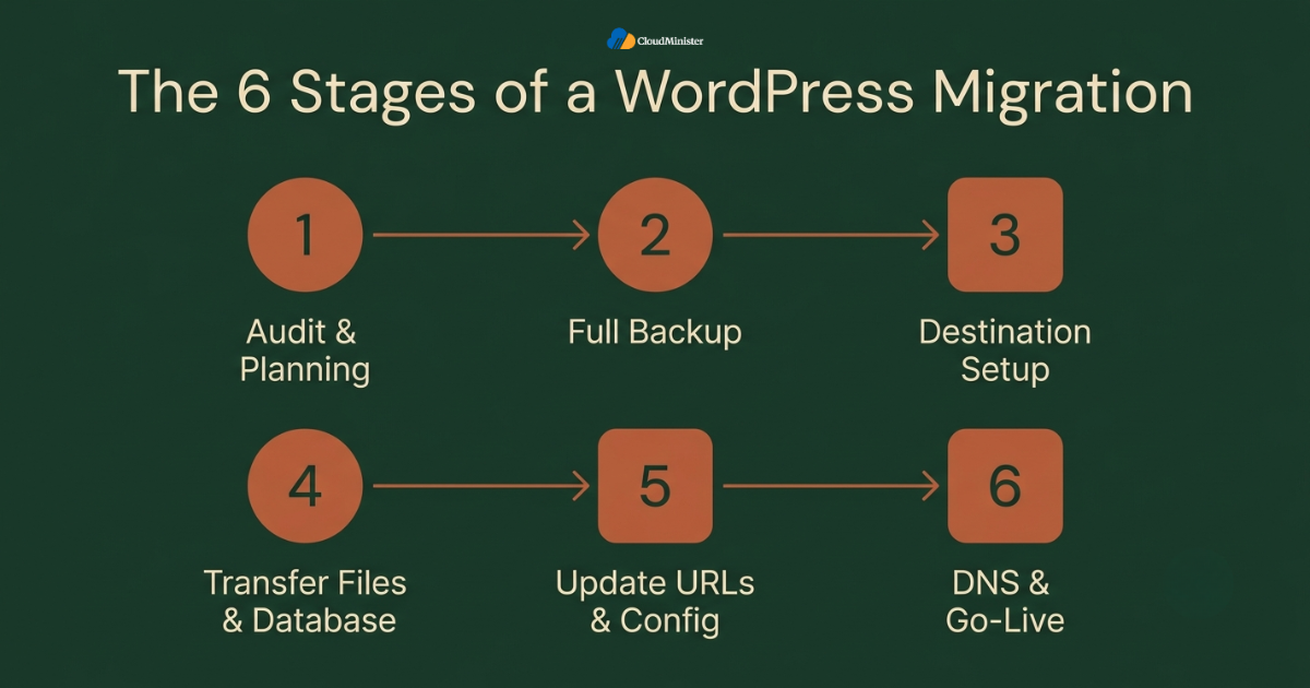 Six stages migration flowchart