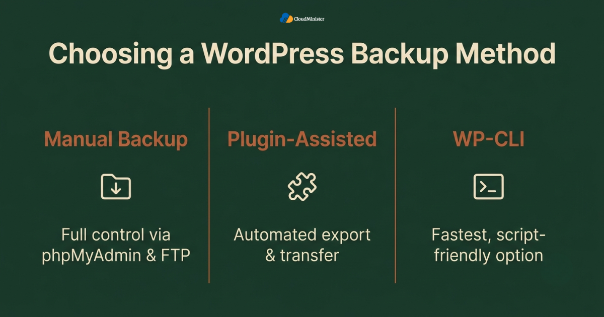 WordPress backup methods comparison