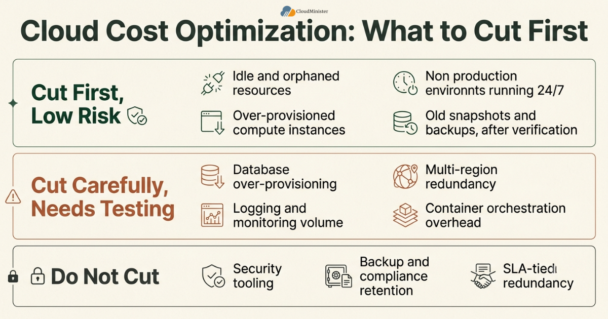 Cloud cost optimization risk tiers