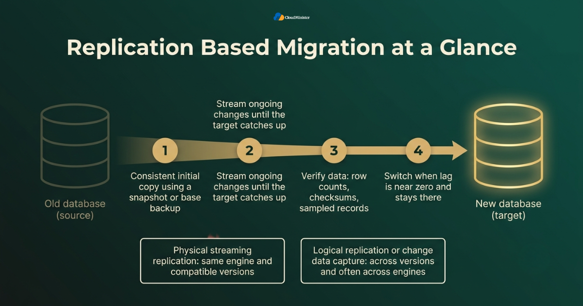Database Migration Strategies - Replication based migration flow