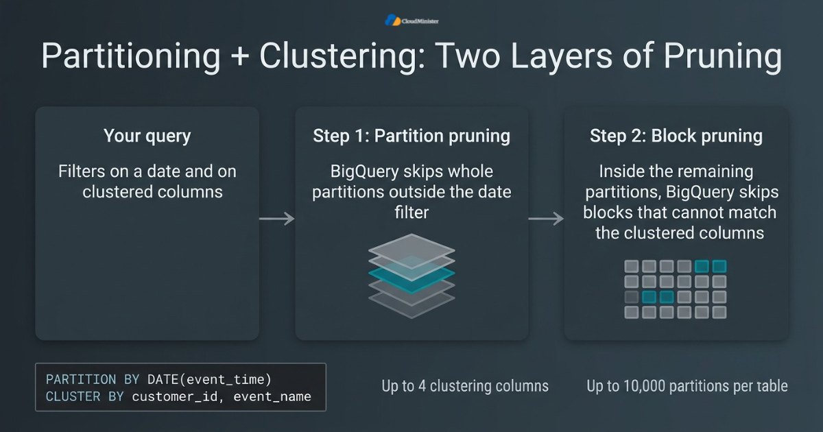 BigQuery cost optimization - Partitioning and clustering pruning