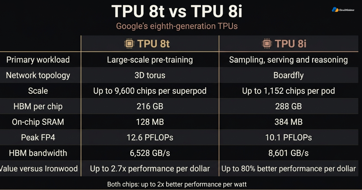 Google Cloud Next 2026 - TPU 8t vs 8i
