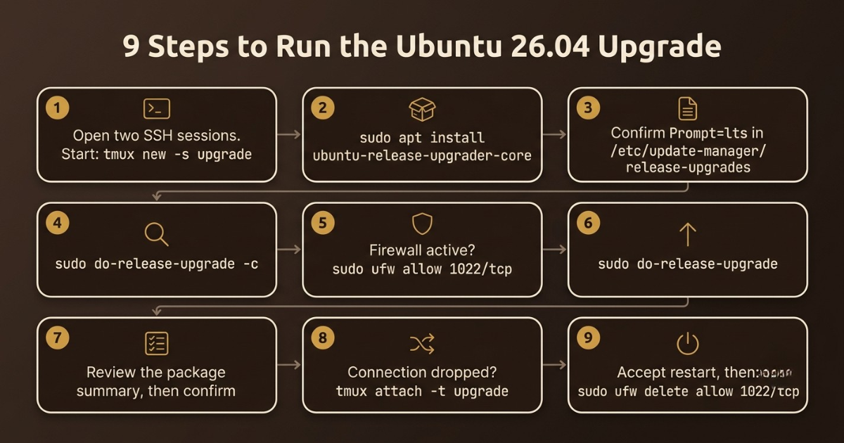Ubuntu upgrade nine steps