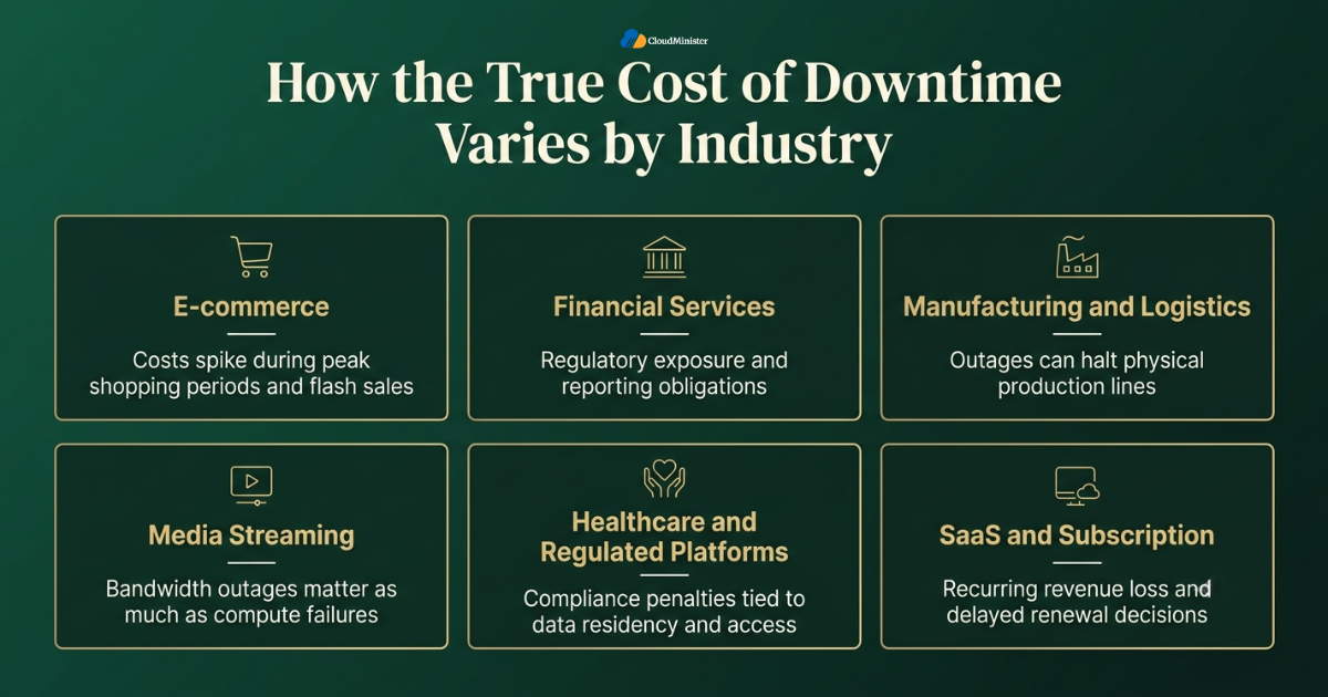 true cost of downtime - Downtime cost by industry